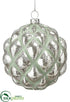 Silk Plants Direct Glass Ball Ornament - Seafoam Silver - Pack of 6