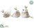 Bird - White Silver - Pack of 8