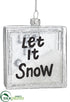 Silk Plants Direct Let It Snow Glass Ornament With Snow - White Silver - Pack of 12