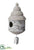 Birdhouse Ornament - White Silver - Pack of 1