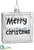 Merry Christmas Glass Ornament With Snow - White Silver - Pack of 12