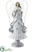 Silk Plants Direct Battery Operated Angel With Light - White Silver - Pack of 1