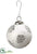 Snowflake Glass Ball Ornament - White Silver - Pack of 2