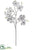 Glittered Dogwood Spray - Silver Silver - Pack of 12
