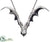 Bat Hanging Ornament - Black Silver - Pack of 1