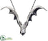 Silk Plants Direct Bat Hanging Ornament - Black Silver - Pack of 1