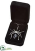 Silk Plants Direct Rhinestone Spider Necklace - Black Silver - Pack of 6
