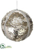 Silk Plants Direct Ball Ornament - Champagne Silver - Pack of 2