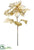 Large Metallic Poinsettia Spray - Gold Silver - Pack of 12