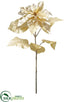Silk Plants Direct Large Metallic Poinsettia Spray - Gold Silver - Pack of 12