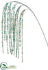 Silk Plants Direct Sequin, Bead Hanging Spray - Aqua Silver - Pack of 12