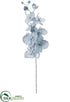 Silk Plants Direct Glittered Phalaenopsis Orchid Spray With 9 Flowers And 2 Buds - Aqua Silver - Pack of 12