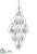 Rhinestone Drop Ornament - Clear Silver - Pack of 6