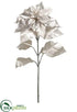 Silk Plants Direct Large Metallic Poinsettia Spray - Pewter Silver - Pack of 12