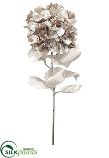 Large Metallic Hydrangea Spray - Pewter Silver - Pack of 12