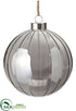 Silk Plants Direct Glass Ball Ornament - Pewter Silver - Pack of 4