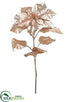 Silk Plants Direct Large Metallic Poinsettia Spray - Bronze Silver - Pack of 12