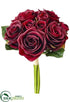 Silk Plants Direct Rose Bouquet - Wine - Pack of 6