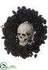 Silk Plants Direct Skull, Rose, Lily Wreath - Beige Black - Pack of 2
