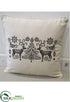 Silk Plants Direct Nordic Reindeer,  Tree Canvas Pillow - Beige Black - Pack of 6