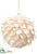 Glittered Feather Ball Ornament - Pink - Pack of 6