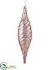 Silk Plants Direct Glass Finial Ornament - Pink - Pack of 12