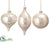 Ball, Onion, Finial Glass Ornament - Pink - Pack of 2