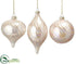 Silk Plants Direct Ball, Onion, Finial Glass Ornament - Pink - Pack of 2