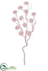 Silk Plants Direct Glittered Snowball Spray - Pink - Pack of 12