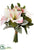 Amaryllis, Sedum, Lamb's Ear Bouquet - White Pink - Pack of 4