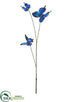 Silk Plants Direct Glittered Metallic Butterfly Spray - Blue - Pack of 24