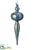 Glass Finial Ornament - Blue - Pack of 6