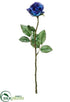 Silk Plants Direct Single Rose Bud - Blue - Pack of 6