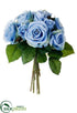 Silk Plants Direct Rose Bouquet - Blue - Pack of 6