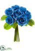 Silk Plants Direct Rose Bouquet - Blue - Pack of 12