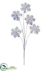 Silk Plants Direct Glittered Snowflake Spray - Blue - Pack of 12