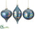 Glass Ball, Onion, Finial Ornament - Blue - Pack of 2