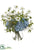 Silk Plants Direct Hydrangea, Scabiosa, Eucalyptus Arrangement - White Blue - Pack of 1