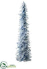 Silk Plants Direct Glittered Feather Cone Topiary - Gray Blue - Pack of 2