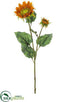 Silk Plants Direct Sunflower Spray - Orange Flame - Pack of 12