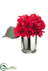 Silk Plants Direct Glittered Hydrangea - Red Glittered - Pack of 1