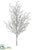 Silk Plants Direct Twig Spray - White Glittered - Pack of 12
