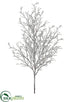 Silk Plants Direct Twig Spray - White Glittered - Pack of 12