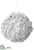 Moss Ball Ornament Glitter - White Glittered - Pack of 6