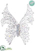 Silk Plants Direct Butterfly - Silver Glittered - Pack of 36
