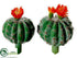 Silk Plants Direct Barrel Cactus - Green Orange - Pack of 12