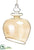 Glass Bell Shape Ornament - Amber - Pack of 4