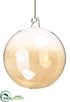 Silk Plants Direct Glass Ball Ornament - Amber - Pack of 6