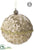 Rhinestone Crown Ball Ornament - Gold Amber - Pack of 12