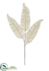 Silk Plants Direct Glittered Pearl Fern Spray - Champagne - Pack of 12